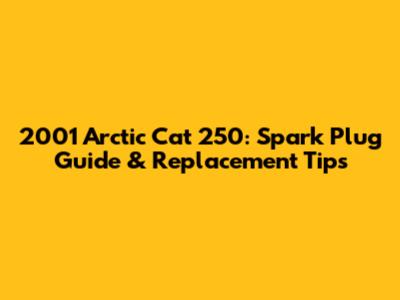 2001 Arctic Cat 250: Spark Plug Guide & Replacement Tips