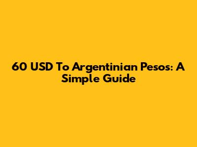 60 USD To Argentinian Pesos: A Simple Guide