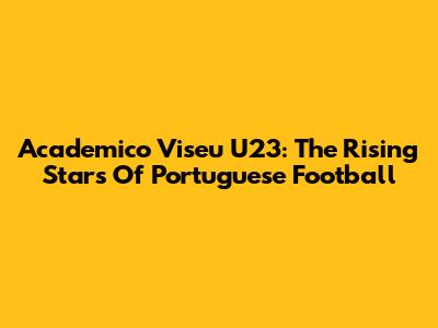 Academico Viseu U23: The Rising Stars Of Portuguese Football