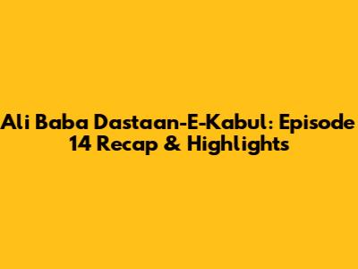 Ali Baba Dastaan-E-Kabul: Episode 14 Recap & Highlights