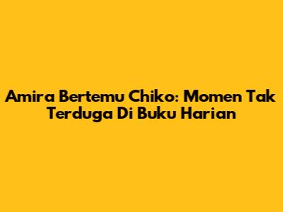 Amira Bertemu Chiko: Momen Tak Terduga Di Buku Harian