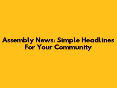 Assembly News: Simple Headlines For Your Community