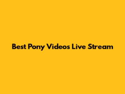 Best Pony Videos Live Stream