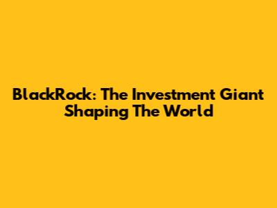 BlackRock: The Investment Giant Shaping The World