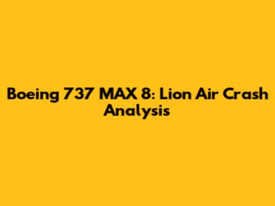 Boeing 737 MAX 8: Lion Air Crash Analysis