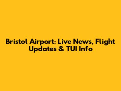 Bristol Airport: Live News, Flight Updates & TUI Info