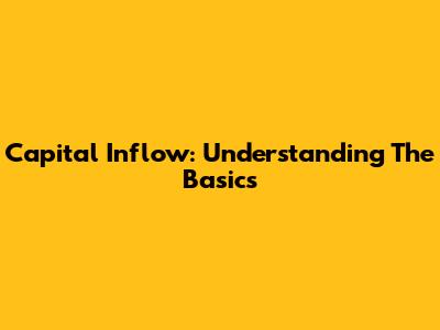 Capital Inflow: Understanding The Basics