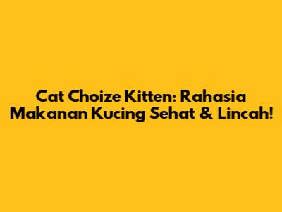 Cat Choize Kitten: Rahasia Makanan Kucing Sehat & Lincah!