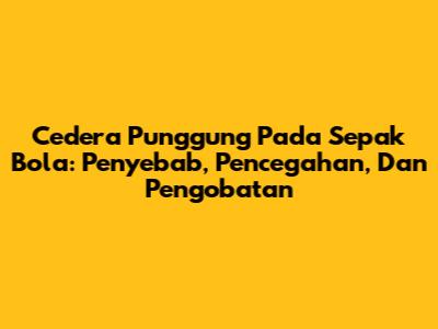 Cedera Punggung Pada Sepak Bola: Penyebab, Pencegahan, Dan Pengobatan
