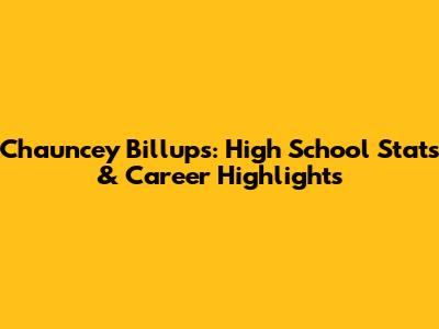 Chauncey Billups: High School Stats & Career Highlights