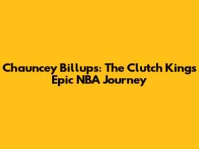 Chauncey Billups: The Clutch King's Epic NBA Journey