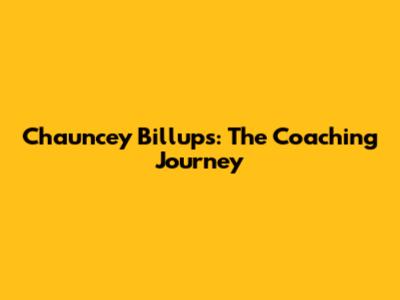 Chauncey Billups: The Coaching Journey