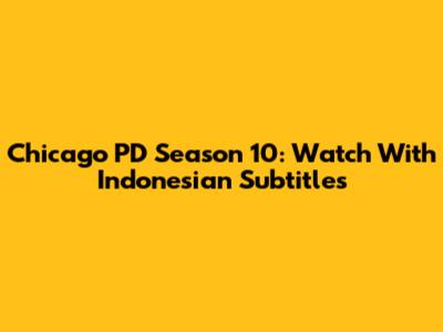 Chicago PD Season 10: Watch With Indonesian Subtitles