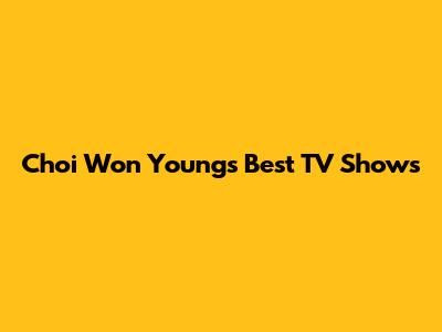 Choi Won Young's Best TV Shows