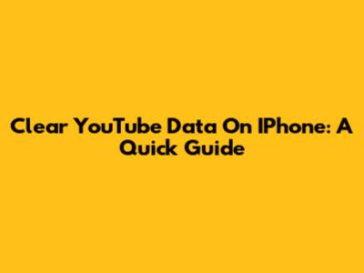 Clear YouTube Data On IPhone: A Quick Guide
