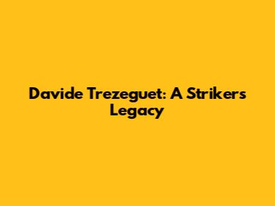 Davide Trezeguet: A Striker's Legacy