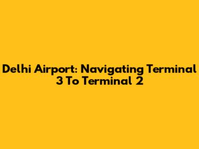 Delhi Airport: Navigating Terminal 3 To Terminal 2