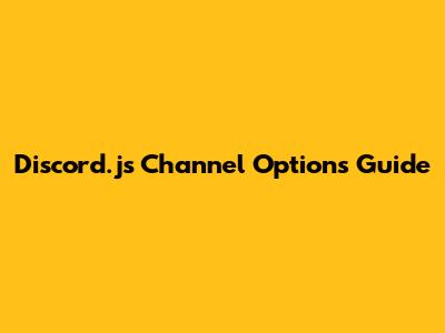 Discord.js Channel Options Guide