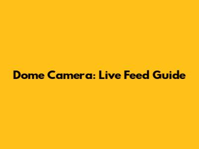 Dome Camera: Live Feed Guide