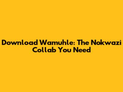 Download 'Wamuhle': The Nokwazi Collab You Need
