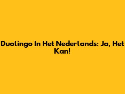Duolingo In Het Nederlands: Ja, Het Kan!
