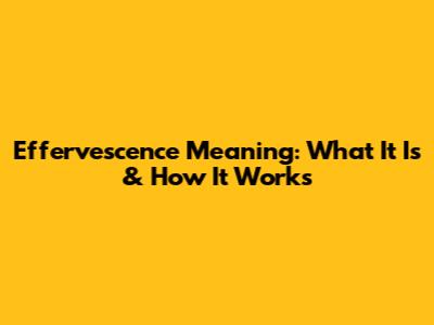 Effervescence Meaning: What It Is & How It Works