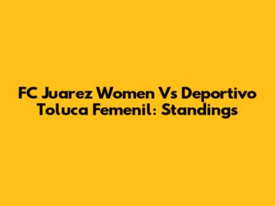 FC Juarez Women Vs Deportivo Toluca Femenil: Standings