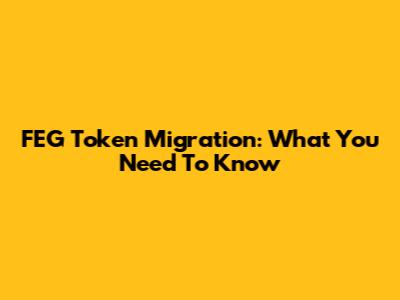 FEG Token Migration: What You Need To Know