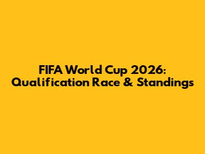 FIFA World Cup 2026: Qualification Race & Standings