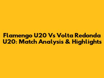 Flamengo U20 Vs Volta Redonda U20: Match Analysis & Highlights