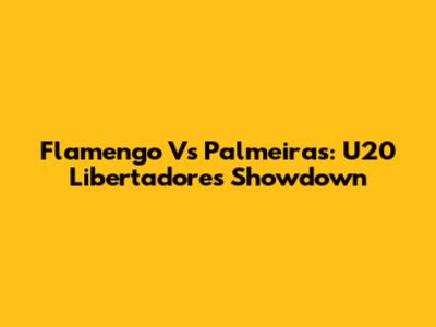 Flamengo Vs Palmeiras: U20 Libertadores Showdown
