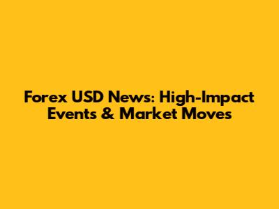 Forex USD News: High-Impact Events & Market Moves