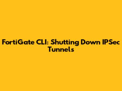 FortiGate CLI: Shutting Down IPSec Tunnels