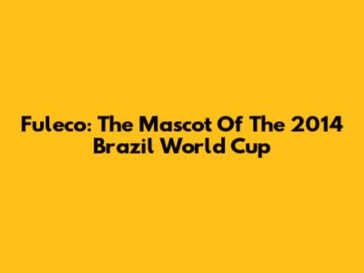Fuleco: The Mascot Of The 2014 Brazil World Cup