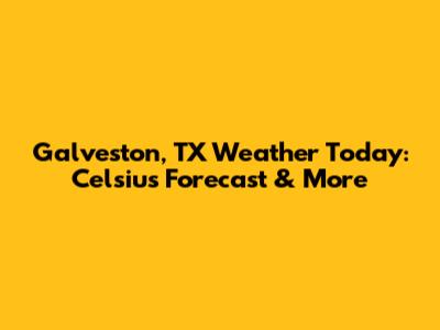 Galveston, TX Weather Today: Celsius Forecast & More