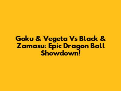 Goku & Vegeta Vs Black & Zamasu: Epic Dragon Ball Showdown!