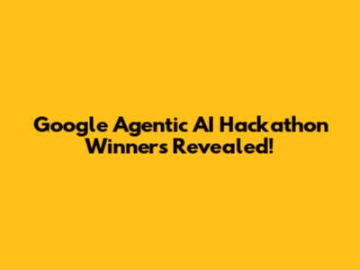 Google Agentic AI Hackathon Winners Revealed!