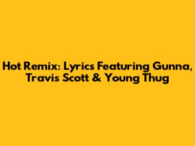 Hot Remix: Lyrics Featuring Gunna, Travis Scott & Young Thug