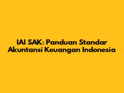 IAI SAK: Panduan Standar Akuntansi Keuangan Indonesia