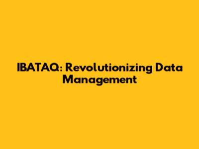 IBATAQ: Revolutionizing Data Management