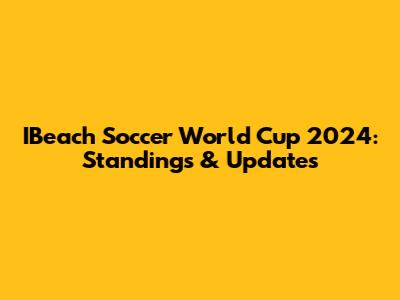 IBeach Soccer World Cup 2024: Standings & Updates