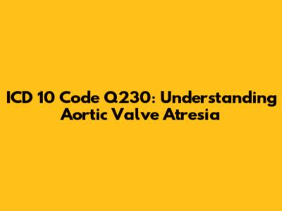 ICD 10 Code Q230: Understanding Aortic Valve Atresia