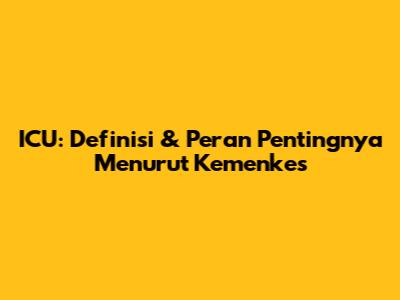 ICU: Definisi & Peran Pentingnya Menurut Kemenkes
