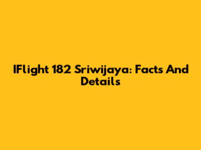 IFlight 182 Sriwijaya: Facts And Details