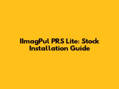 IImagPul PRS Lite: Stock Installation Guide