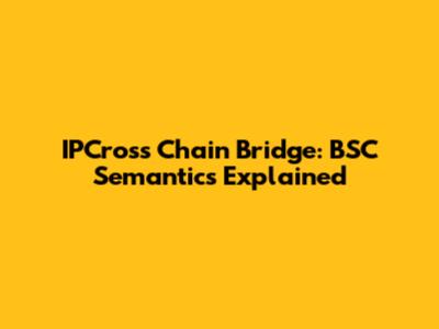 IPCross Chain Bridge: BSC Semantics Explained