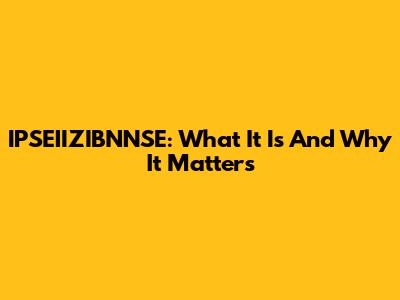 IPSEIIZIBNNSE: What It Is And Why It Matters