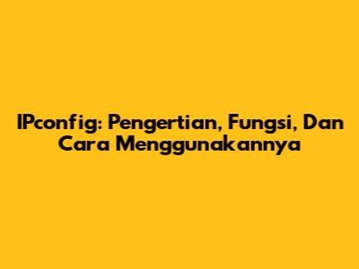 IPconfig: Pengertian, Fungsi, Dan Cara Menggunakannya