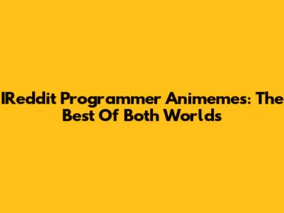 IReddit Programmer Animemes: The Best Of Both Worlds