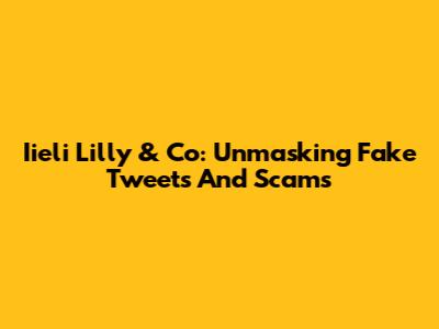 Iieli Lilly & Co: Unmasking Fake Tweets And Scams